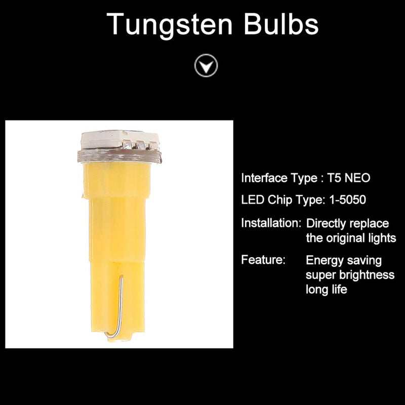  [AUSTRALIA] - cciyu 20 Pack T5 58 70 73 74 Dashboard Gauge 1-SMD 5050 LED Wedge Lamp Bulbs Lights Replacement fit for Dashboard instrument Panel Light Bulbs LED Lamps (yellow) yellow