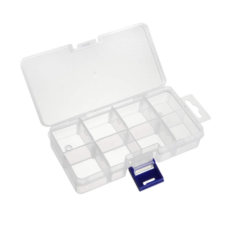  [AUSTRALIA] - uxcell Component Storage Box - PP Adjustable 8 Grids Electronic Component Containers Tool Boxes Clear White 137x67x30mm