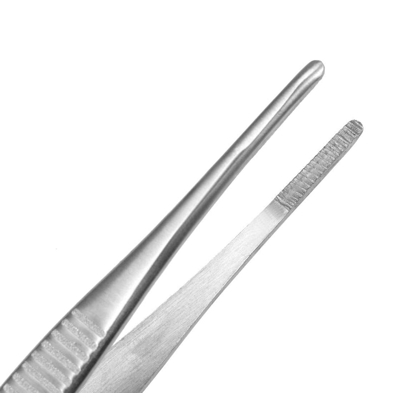  [AUSTRALIA] - VictorsHome 5 Inch Stainless Steel Tweezers with Straight Serrated Tip Multipurpose Forceps for Craft Repairing 2 Pack