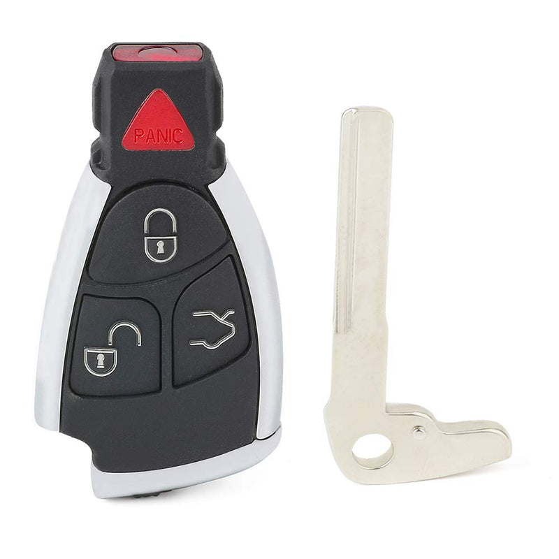 Keymall keyless entry remote car Key fob Shell Case 3 Button+Panic for Mercedes-Benz CLS C E S(Only for Non-smart key which Battery holder support 2 Batteries) - LeoForward Australia