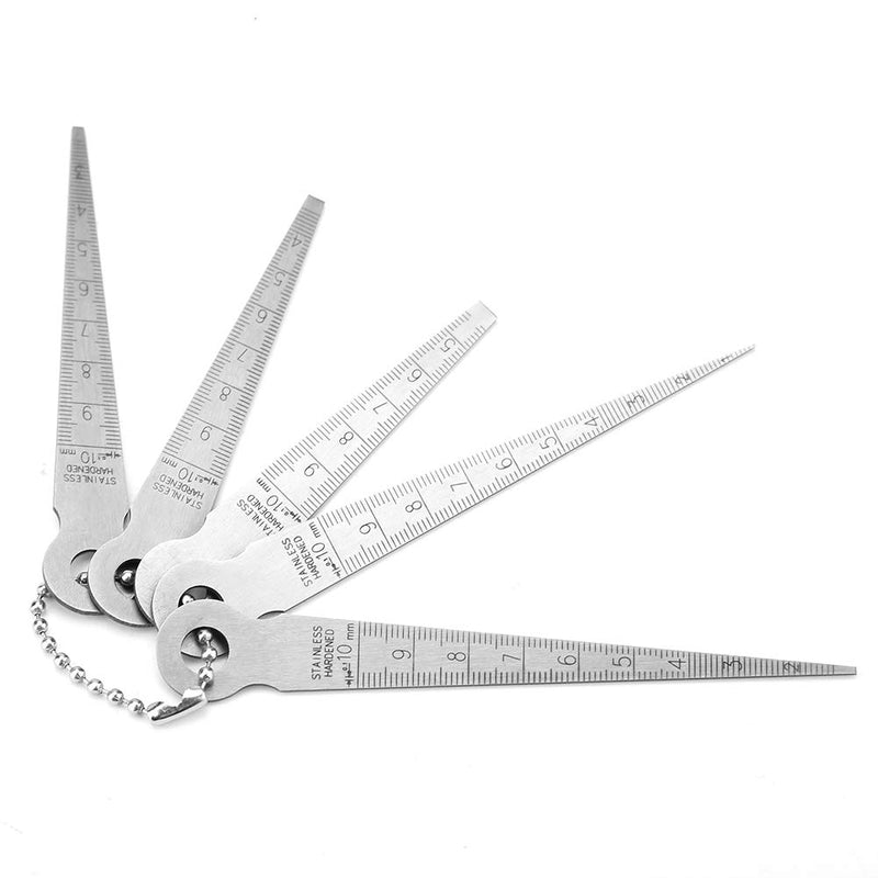  [AUSTRALIA] - Taper Gage Set 10mm Stainless Steel Taper Welding Gauge Gage Test Hole Inspection Tool Rulers for Cylindrical Bores Measurement