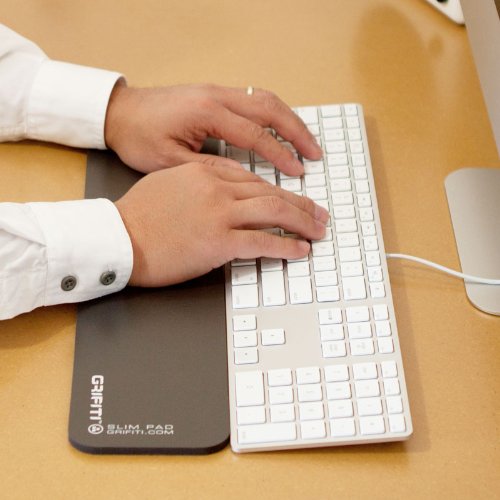 Grifiti Slim Wrist Pad 17 is a 17 x 4 x 0.25 Inch Wrist Rest for 17 Inch Standard Slim Keyboards and Apple Wired Keyboard (Black Poly Nylon Surface) Black Poly Nylon Surface - LeoForward Australia
