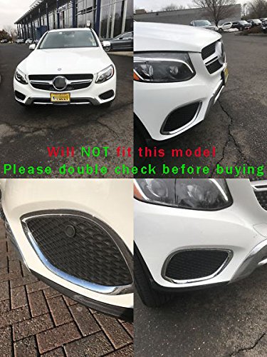  [AUSTRALIA] - Fit For Mercedes Benz GLC GLC300 GLC-Coupe 2016 2017 2018 2019 Front Corner Mesh Grill Molding Cover Trim Chrome - Just Fit the model with Fin