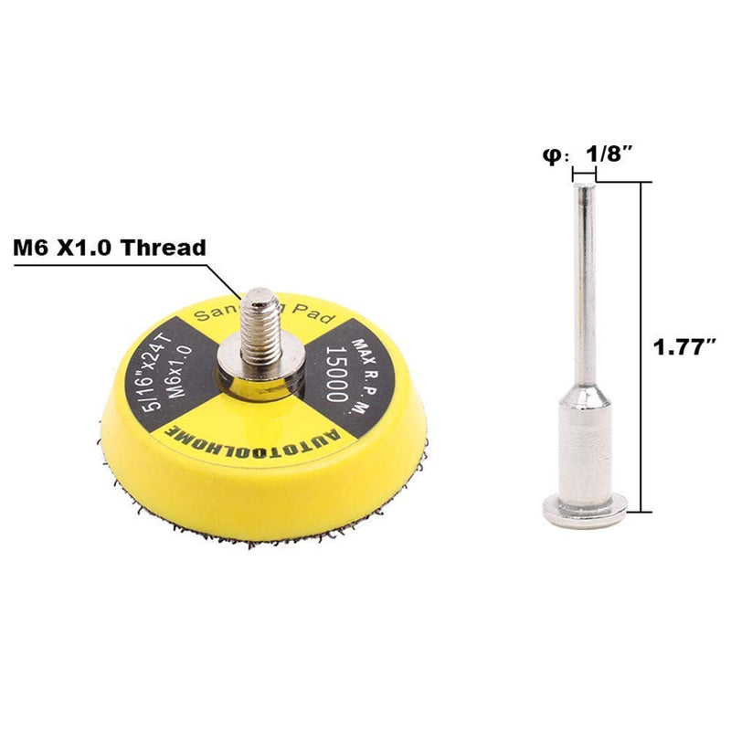  [AUSTRALIA] - 2 Inch/50mm Hook and Loop Sanding Pad Sanding Disc Replacement Pad with 1/8" Mandrel Drill Attachment 9 Pack