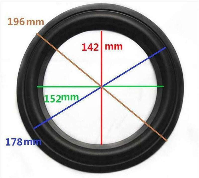  [AUSTRALIA] - LinaLife 2pcs 8 inch 8" Speaker Foam Surround Repair Kit, 196mm Perforated Rubber Edge Rings Replacement Parts Speaker Repair DIY Speaker Surround Repair Rubber Edge Replacement