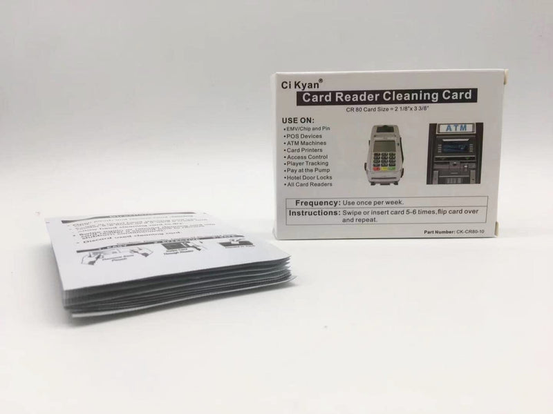  [AUSTRALIA] - CR80 Cleaning Cards, Dual Side Card Reader Cleaner, POS Swipe Terminal Cleaning Cards CK-CR80-10 (10pcs)