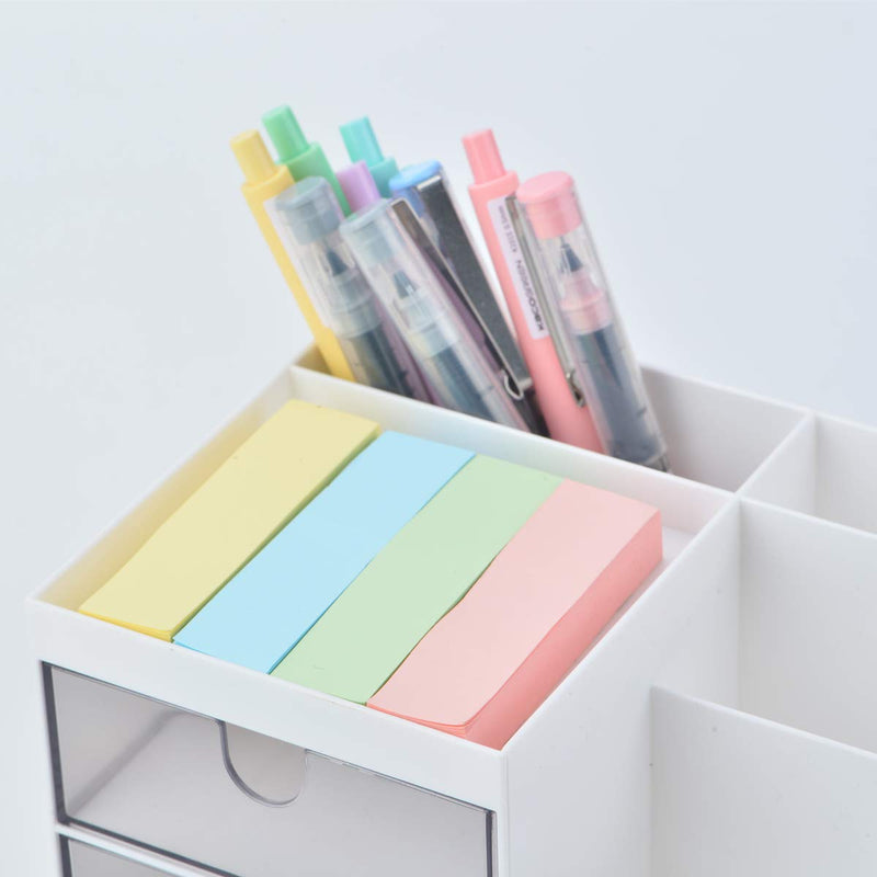 Citmage Desk Organizer Caddy with 12 Compartments Office Workspace Drawer Organizers Desktop Holder Plastic Stationery Storage Box for Pencils,Markers,Erasers,Pens,Sticky Notes,Stapler (White) white_3 - LeoForward Australia