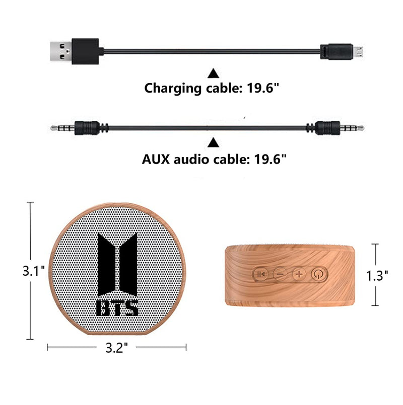  [AUSTRALIA] - Kpop BTS Merchandise Portable Wood Bluetooth Speaker for Army Gifts