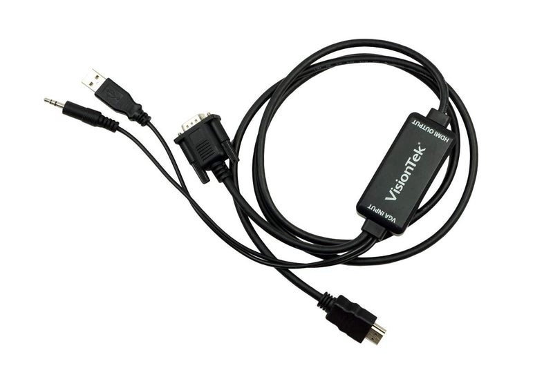  [AUSTRALIA] - VisionTek VGA to HDMI Active Adapter w/ Audio, 5 Feet, Male to Male, for Computer, Desktop, Laptop, PC, Monitor, Projector, HDTV, and more (900824)