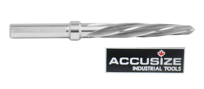  [AUSTRALIA] - Accusize Industrial Tools High-Speed Steel Spiral Flute Aligning Reamer, 3/8" Cutting Diameter, 3/8" Shank Diameter, 0522-0038 3/8 in