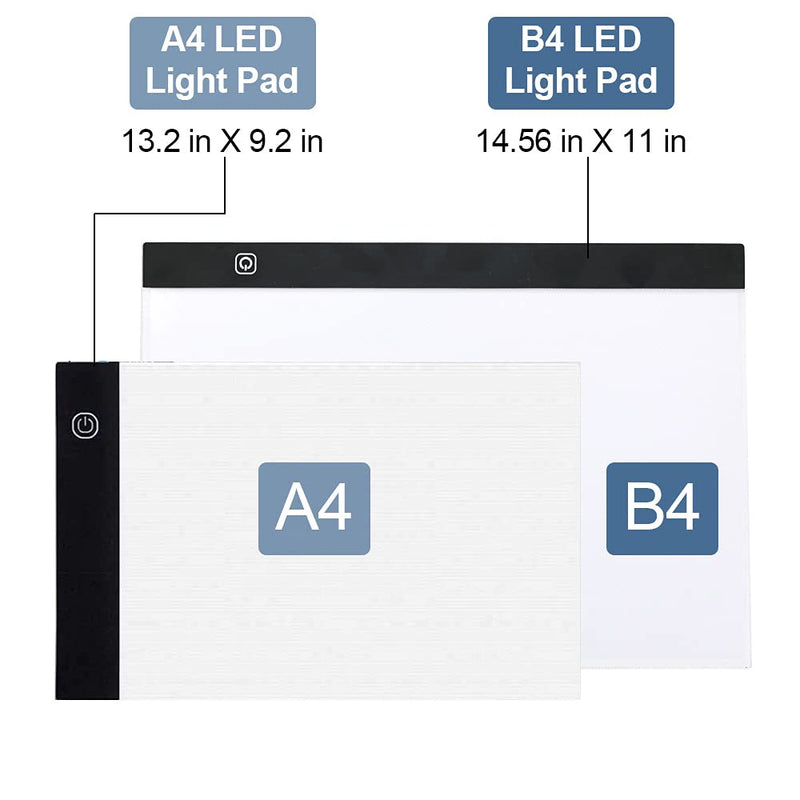  [AUSTRALIA] - ArtBeek B4 Size LED Light Box 5 Millimeters Ultrathin Light Pad USB Art Tracing Board for Sketch Copy and Handwork 15.8X11 Inch