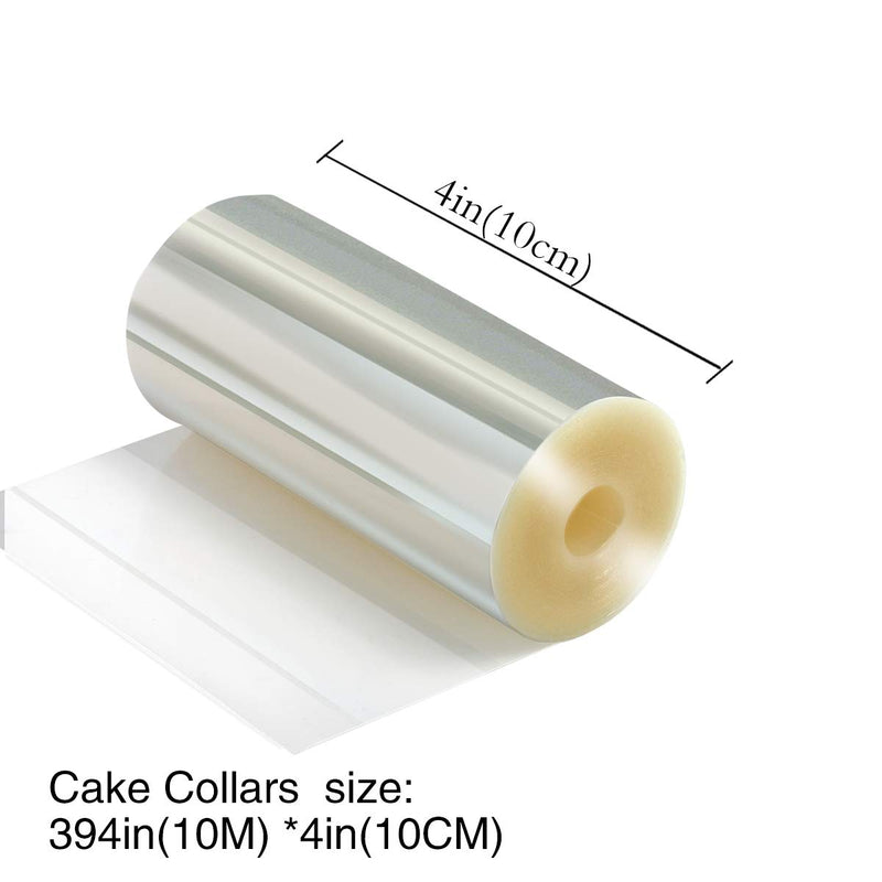  [AUSTRALIA] - Cake Collars 4 x 394inch, Picowe Acetate Rolls, Clear Cake Strips, Transparent Cake Rolls, Mousse Cake Acetate Sheets for Chocolate Mousse Baking, Cake Decorating 1 Roll