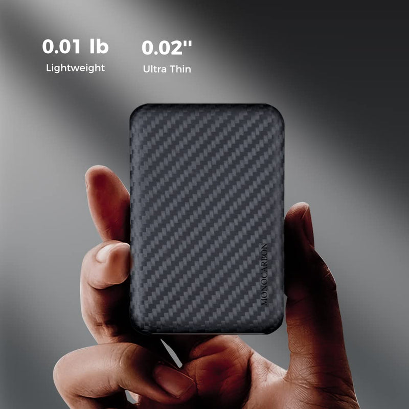  [AUSTRALIA] - MONOCARBON Real Carbon Fiber Case Compatible with Magsafe Battery Pack, Slim Ultra-Thin Shockproof Cover, Lightweighter Anti-Scratch Cover Case for Magsafe Portable Charger, Matte Finish.