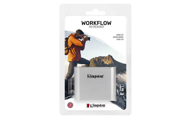 Kingston Workflow Lecteur SD USB3.2 Gen1 Dual-Slot SDHC/SDXC UHS-II - WFS-SD - LeoForward Australia