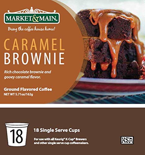  [AUSTRALIA] - Market & Main OneCup, Caramel Brownie, Compatible with Keurig K-cup Brewers, 18 Count