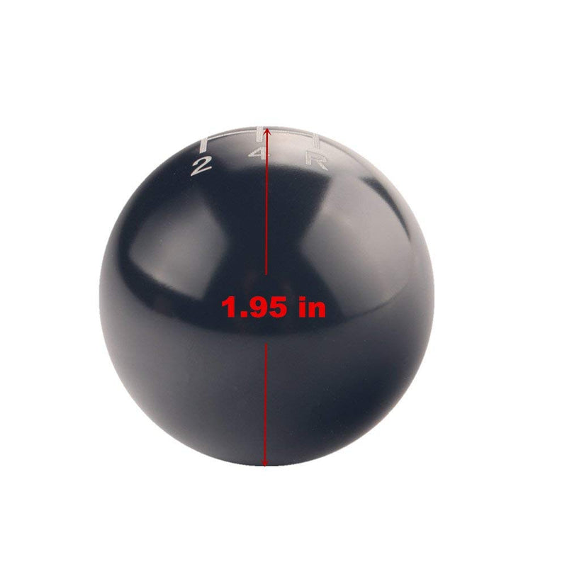  [AUSTRALIA] - DEWHEL Round Ball Manual Gear Stick Shift Knob 5 Speed Short Throw Shifter Selector M10x1.25 Aluminum Screw On for Nissan Mazda Mitsubishi (Black) Black