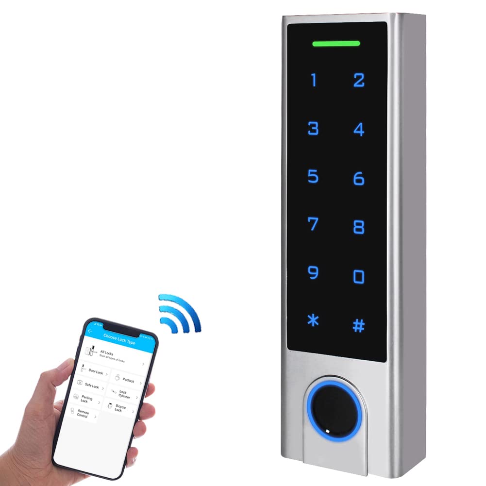  [AUSTRALIA] - Bluetooth 125Khz EM Card,Fingerprint Access Controller,IP67 Waterproof, Access Control Keypad,Door Lock Opener,Backlight Tuya Mobile APP,1000 User (Fingerprint Version) Fingerprint Version