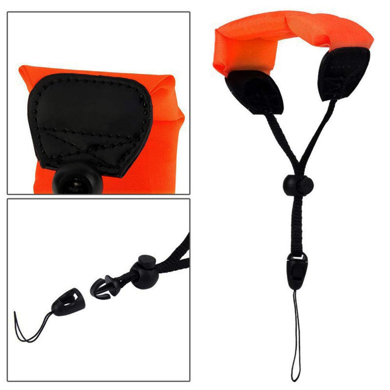  [AUSTRALIA] - RuiLing 1pcs Diving Swimming Floating Hand Wrist Strap, Hand Grip Lanyard for Underwater GoPro, Waterproof Camera, Keys, Sunglass, etc (Orange)