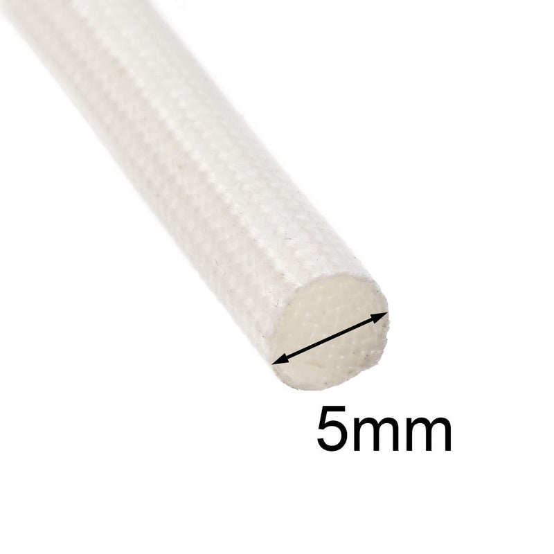  [AUSTRALIA] - uxcell Insulation Braid Sleeve, 33Ft-5mm High TEMP Silicone Fiberglass Sleeve White