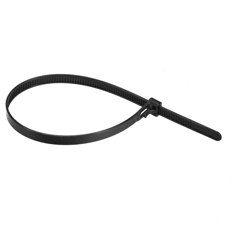  [AUSTRALIA] - uxcell 100pcs Reusable Cable Ties 18 Inch x 0.3 Inch Adjustable Nylon Zip Ties Wraps Black