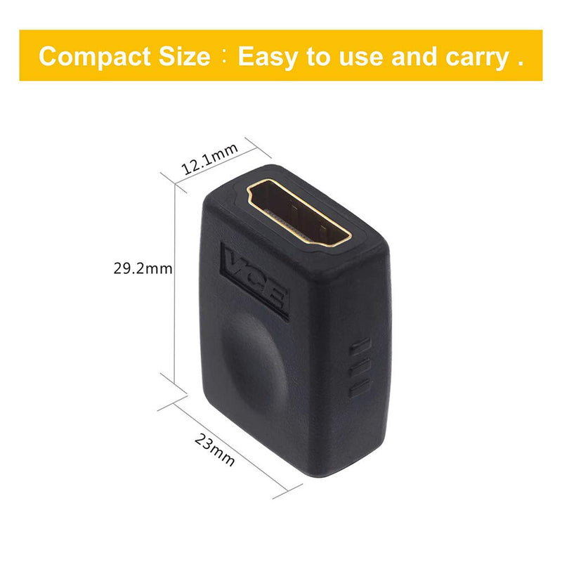  [AUSTRALIA] - VCELINK 2-Pack 4K HDMI Coupler Female to Female Bundle with 2-Pack 8K HDMI 90 Degree and 270 Degree Adapter