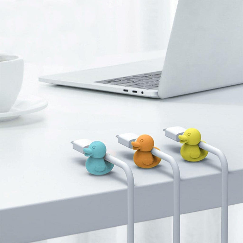  [AUSTRALIA] - kekafu 10Pcs Silicone Duck Wall Hook Hangers Self-Adhesive Key Hook Cable Organizer Desktop Cord Wire Clips Keeper Multi-Function for Data Cable Toothbrush Key Storage