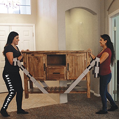  [AUSTRALIA] - Forearm Forklift Extended Length 4-Loop, Lifting and Moving Straps for Furniture, Appliances, Mattresses or Heavy Objects up to 800 Pounds 2-Person, Silver/Black, Model FFL4LOEE silver\black