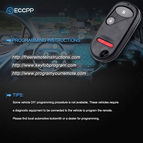  [AUSTRALIA] - ECCPP Replacement fit for Keyless Entry Remote Key Fob Honda Civic/Honda Pilot NHVWB1U523 NHVWB1U521 (Pack of 1)