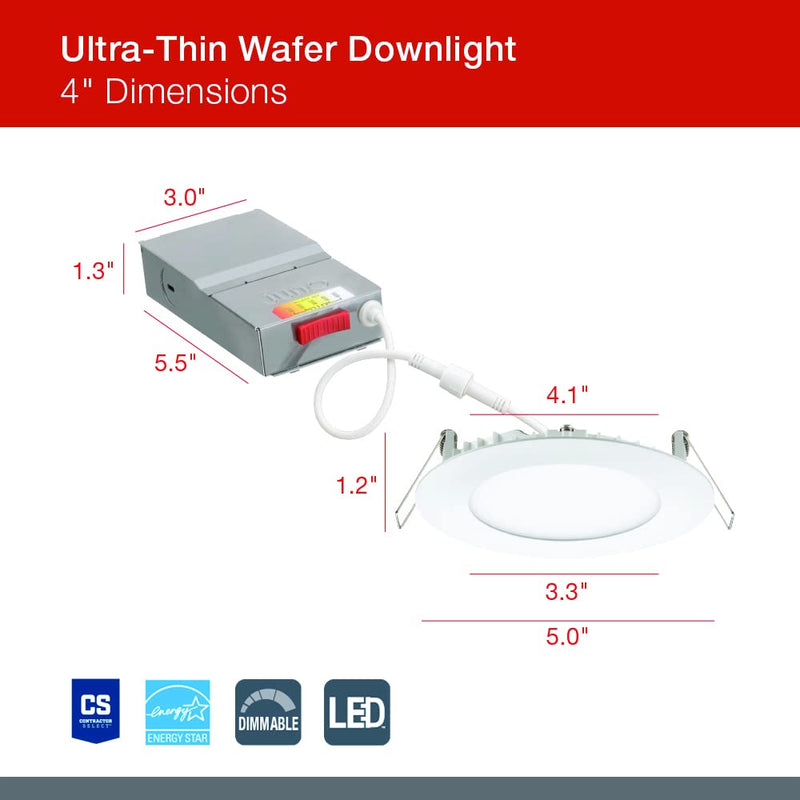  [AUSTRALIA] - Juno WF4 SWW5 90CRI MW M6 Round Baffle LED Downlight, 120 Volts, 2700K/3000K/3500K/4000K/5000K, Triac Dimming, 4-Inch Ultra-Thin, Matte White 4-Inch Ultra Thin Trim