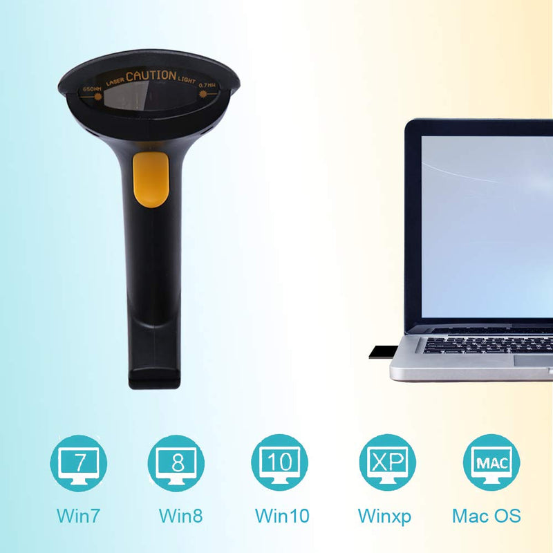  [AUSTRALIA] - NADAMOO Wireless Barcode Scanner with Stand 2-in-1 2.4G Wireless & Wired USB Bar Code Scanner Handheld Laser Bar Code Reader Automatic Hand Scanner for Computer POS Warehouse Inventory Library