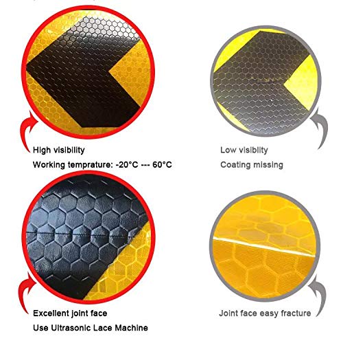  [AUSTRALIA] - 2" X 30ft Reflective Safety Hazard Warning Tape Waterproof Yellow Black - High Intensity Reflector Tape for Outdoor Steps 2" X 30FT