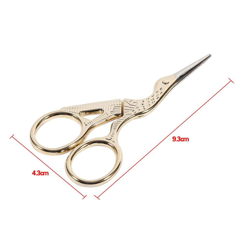  [AUSTRALIA] - Embroidery Siccors Stainless SteelTip Classic Stork Crane Design Sewing Stork for Embroidery, Craft, Needle Work, Art Work DIY Tools (Silver)