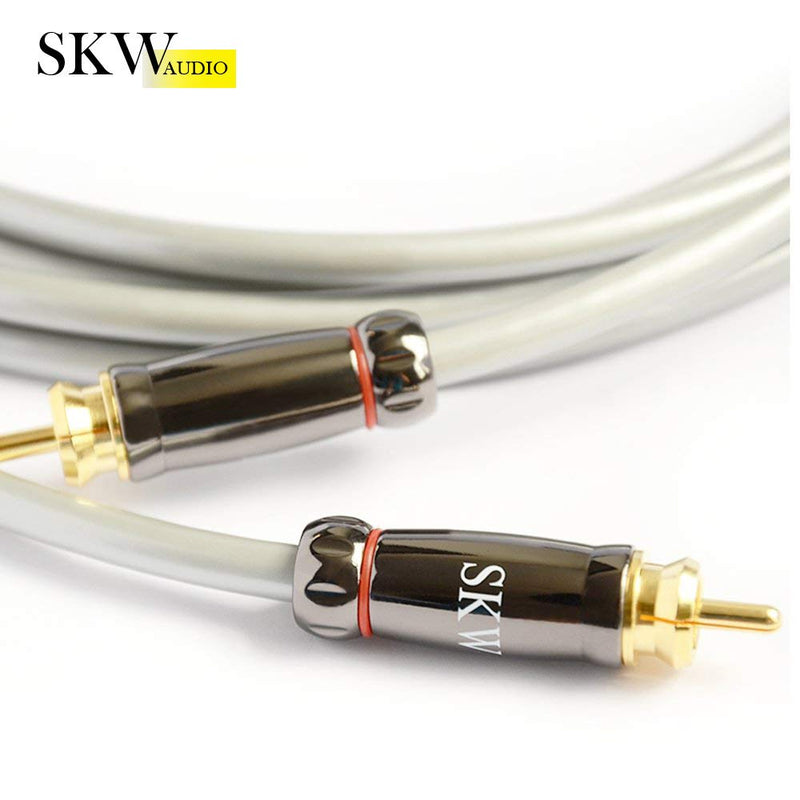 SKW RAC to RCA OFC Subwoofer Cable, Multiple Shield with Oxygen Free Copper for HiFi Systems (3.2ft/1M, Grey) 3.2ft/1M - LeoForward Australia