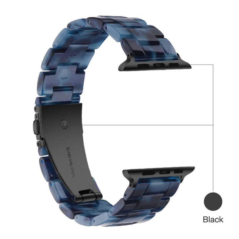  [AUSTRALIA] - Light Apple Watch Band - Fashion Resin iWatch Band Bracelet Compatible with Stainless Steel Buckle for Apple Watch Series 6 Series SE Series 5 Series 4 Series 3 Series 2 Series1 (Dark blue, 38mm/40mm) Dark blue 38mm/40mm/41mm