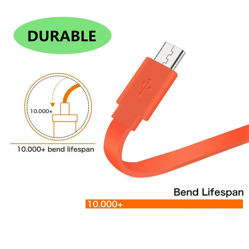 Flip 4 Replacement Cable Micro USB Fast Charger Flat Cable for JBL Flip 4 Flip3 Charge 2+ Charge 3 Pulse 3 Speaker Logitech UE Boom 22AWG Android Phones Orange-100cm - LeoForward Australia