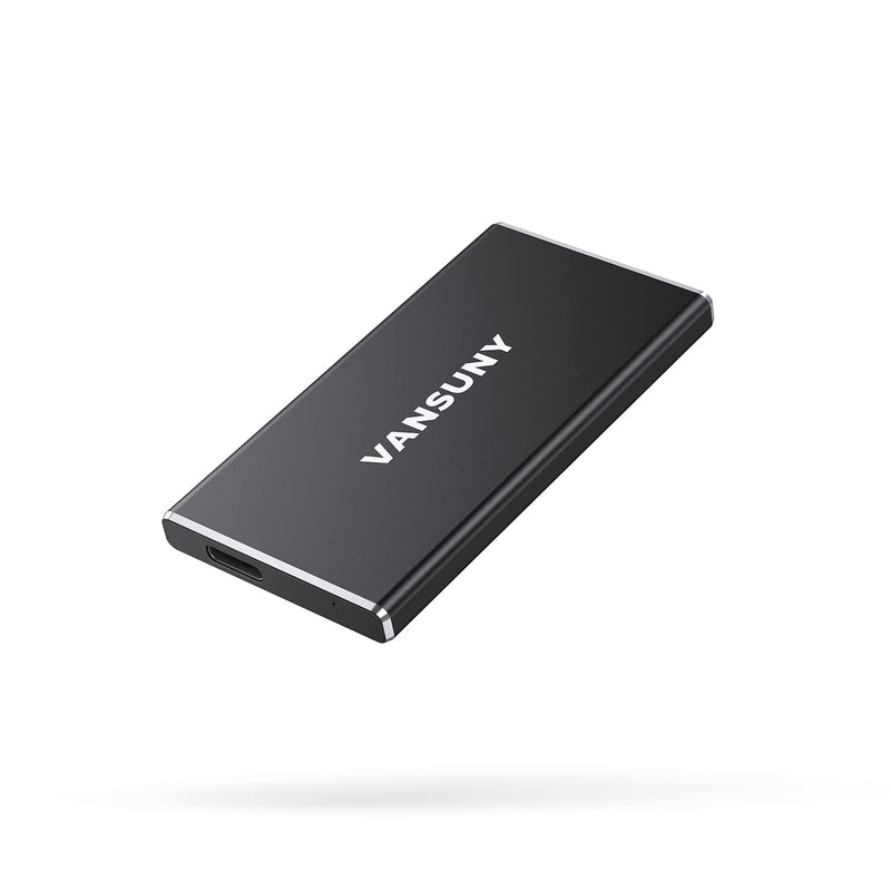  [AUSTRALIA] - Vansuny 250GB Portable External SSD, USB 3.1 Gen2 430MB/s High-Speed Data Transfer, Metal USB C Mini Portable External Solid State Drive for PC, Laptop, Phones and More Black