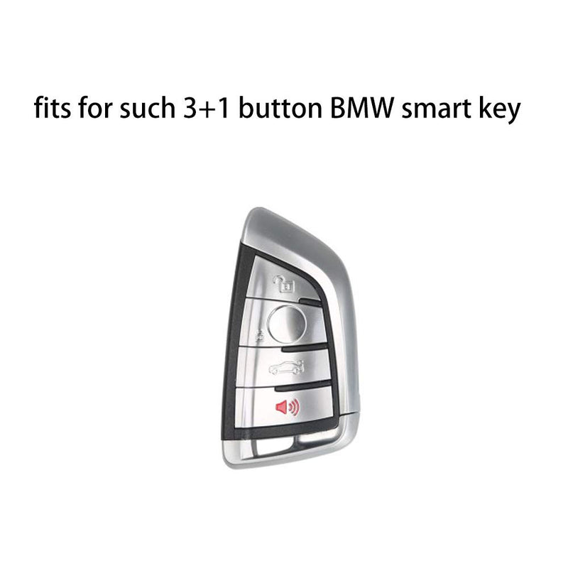  [AUSTRALIA] - Lcyam Silicone Key Fob Cover Case 4 Button Fits for BMW X1 X2 X3 X5 540I 750I BMW 3 Series (Black Black) Black Black