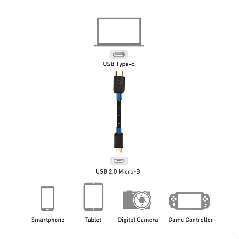  [AUSTRALIA] - Cable Matters USB C to Micro USB Cable (Micro USB to USB-C Cable) with Braided Jacket 3.3 Feet in Black 3 Feet