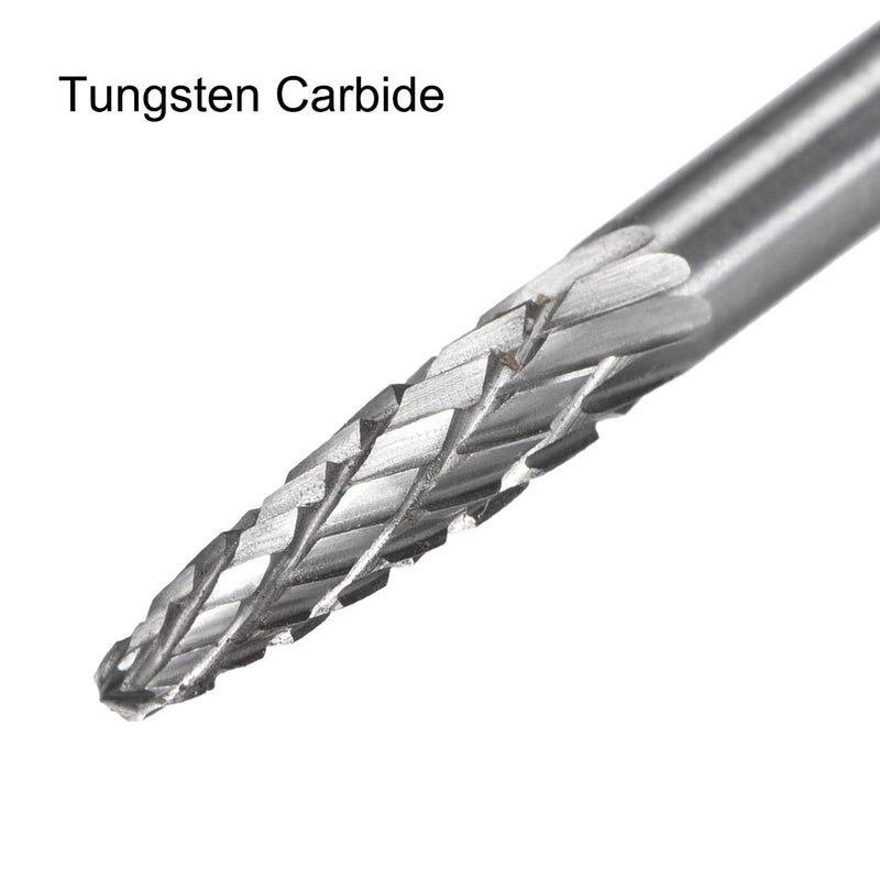 uxcell Tungsten Carbide Rotary Files 1/8" Shank, Double Cut Taper Shape Rotary Burrs Tool 3mm Dia, for Die Grinder Drill Bit Wood Soft Metal Carving Polishing Model Engineering - LeoForward Australia