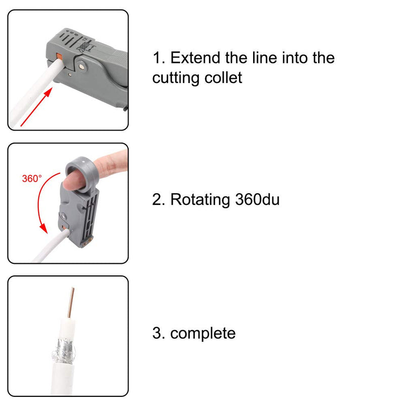  [AUSTRALIA] - New Multitool Wire Stripping Squeezing Pliers Coaxial Cable Cold Press Clamp RG59 RG6 Crimper Stripper Wire Stripping Pliers Kit KIT1