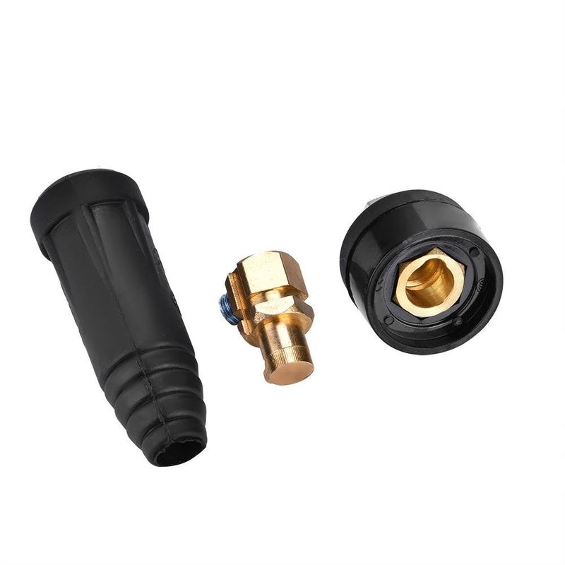  [AUSTRALIA] - DKJ Series European Style Welding Cable Quick Connector Male Plug and Panel Socket Quick Fitting Adapter (DKJ35-50 Black)