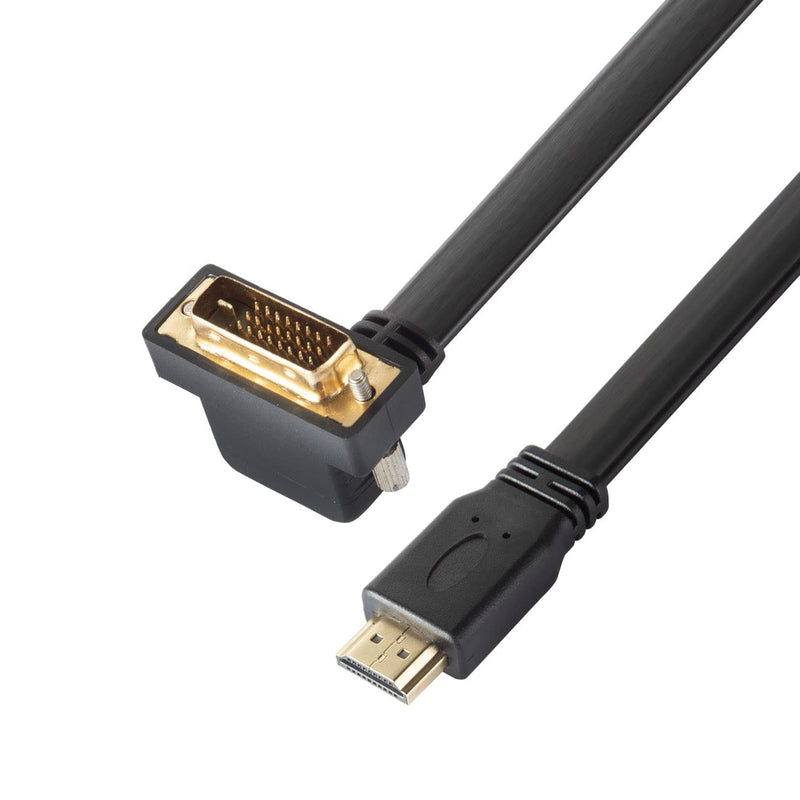  [AUSTRALIA] - DVI to HDMI Cable Short, Bi-Directional HDMI Female to 90 Degree Angle DVI-D Converter, 1080P HDMI to DVI Adapter Lead for HDTV, PC, DVD Player, Projector, TV Box, More (Male to Male) Male to Male