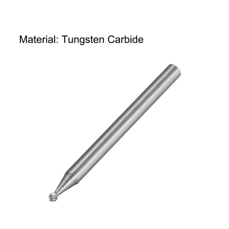 uxcell Tungsten Carbide Rotary Files 1/8" Shank, Single Cut Ball Shape Rotary Burrs Tool 2mm Dia, for Die Grinder Drill Bit Alloy Steel Hard Metal Carving Polishing Engraving, 2pcs 3mm x 2mm - LeoForward Australia