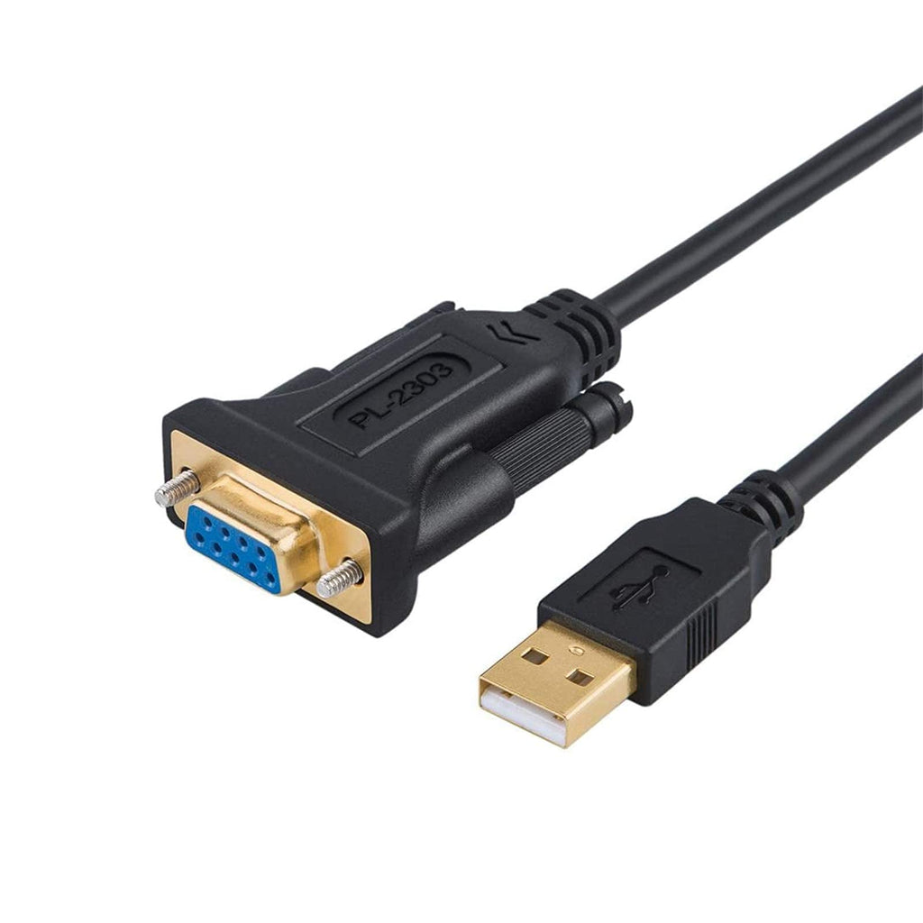  [AUSTRALIA] - USB to RS232 Adapter with PL2303 Chipset, CableCreation 6.6ft USB 2.0 Male to RS232 Female DB9 Serial Converter Cable for Cashier Register, Modem, Scanner, Digital Cameras, CNC,Black 6.6ft/2M