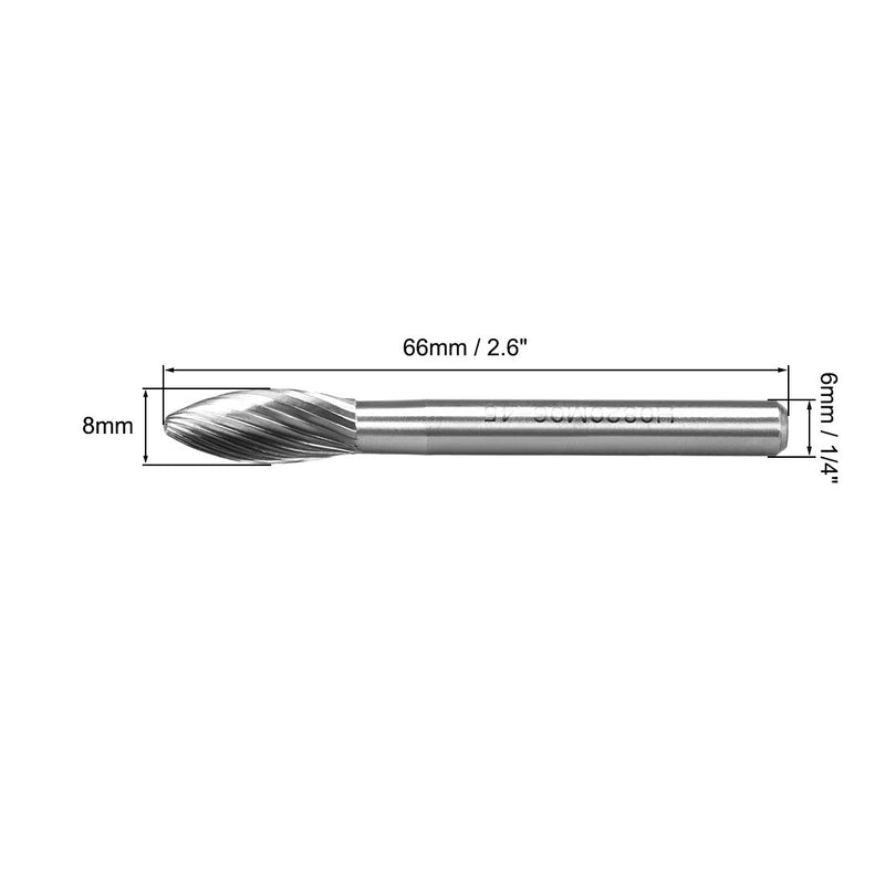 uxcell Tungsten Carbide Rotary Files 1/4" Shank, Single Cut Flame Shape Rotary Burrs Tool 8mm Dia, for Die Grinder Drill Bit Alloy Steel Hard Metal Carving Polishing Model Engineering - LeoForward Australia