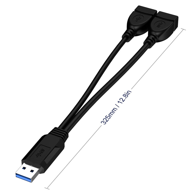  [AUSTRALIA] - Eanetf USB 3.0 Female to Male Splitter Cable(2pack),USB 3.0 Female to Dual USB Male 1 to 2 Sync Data Charging Converter Y Extension Cable Cord for PC/Car/Laptop/U Disk/Network Card/Hard Disk etc.