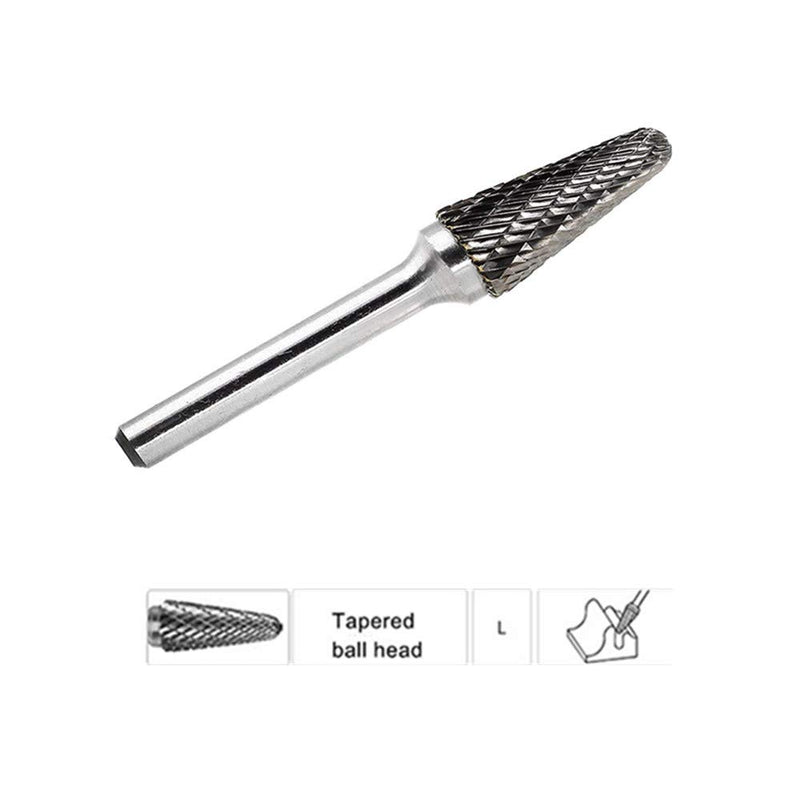 Carbide Burr KangTeer 1/4" Shank 12x28mm Tree Shape Double Cut Tungsten Carbide Rotary File Cutting Burs Tool Rotary Drill Die Grinder Bits ((1/4x12mm) L) (1/4*12mm) L - LeoForward Australia