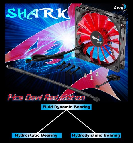  [AUSTRALIA] - AeroCool Shark 140mm Red Cooling Fan EN55475