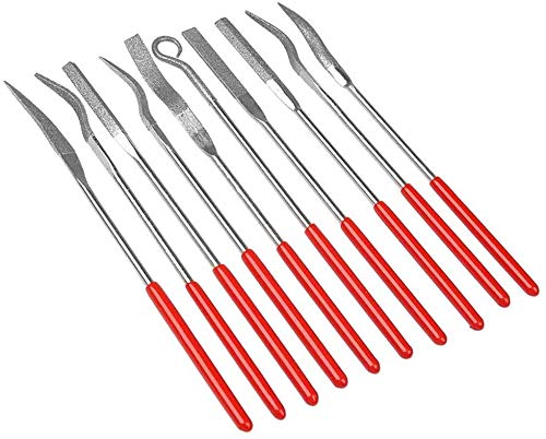  [AUSTRALIA] - Bestgle 10Pcs Mini Diamond Needle File Set Jewelers Hand Files Tool Kit for Metal Ceramic Stone Jewelry Rough Carving Glass Filing, 140mm/5.1" Length 3*140mm(A)