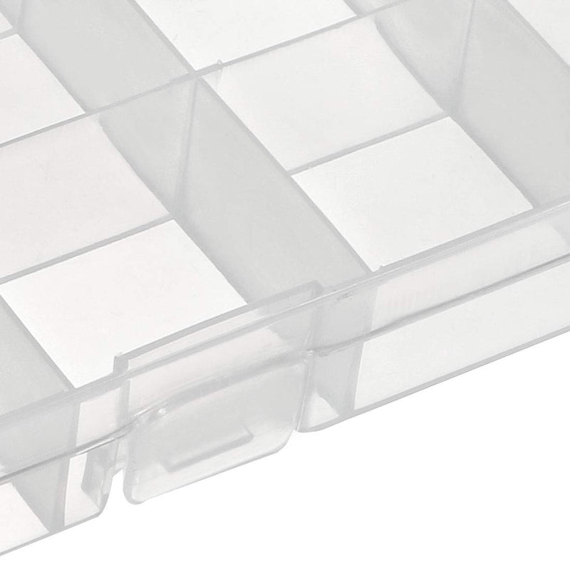  [AUSTRALIA] - uxcell Component Storage Box - Plastic Fixed 15 Grids Electronic Component Containers Tool Boxes Clear White 175x100x22mm Pack of 3